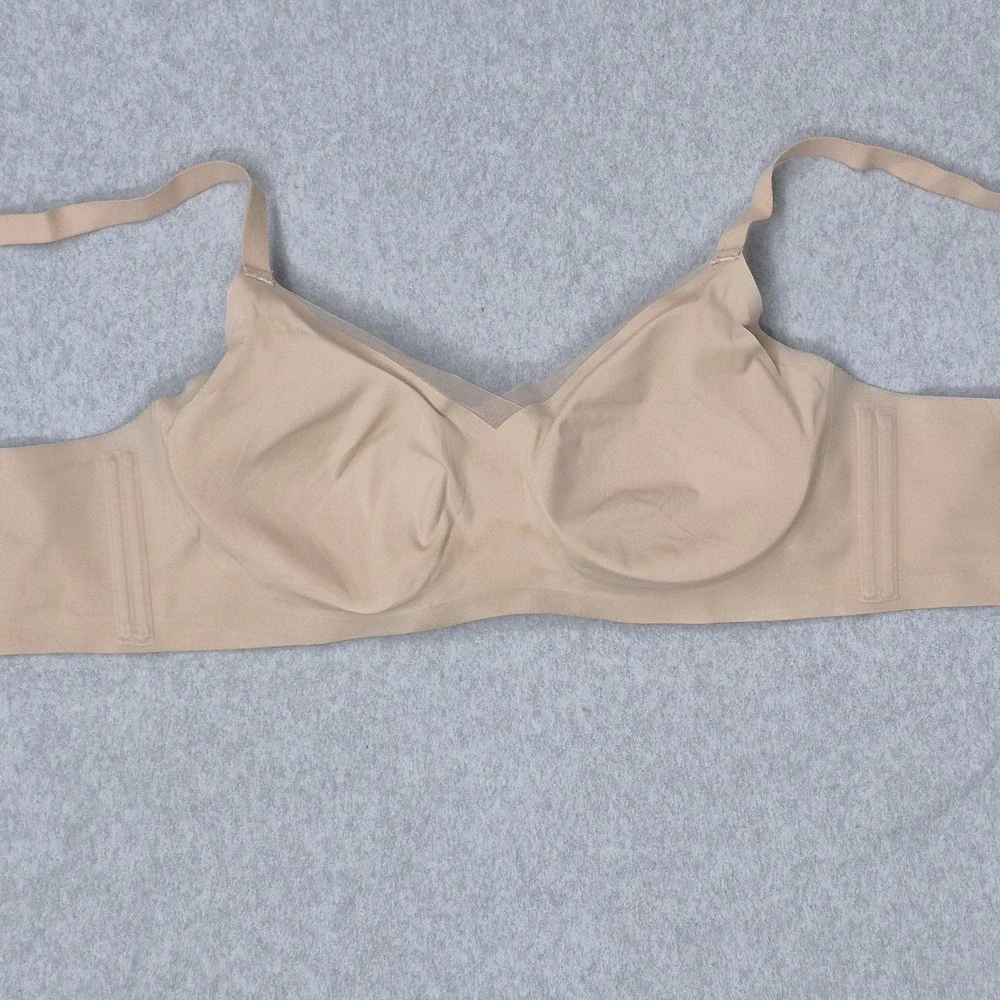Honeylove Women Bra 1X Beige Crossover Wireless Strap Adjustable